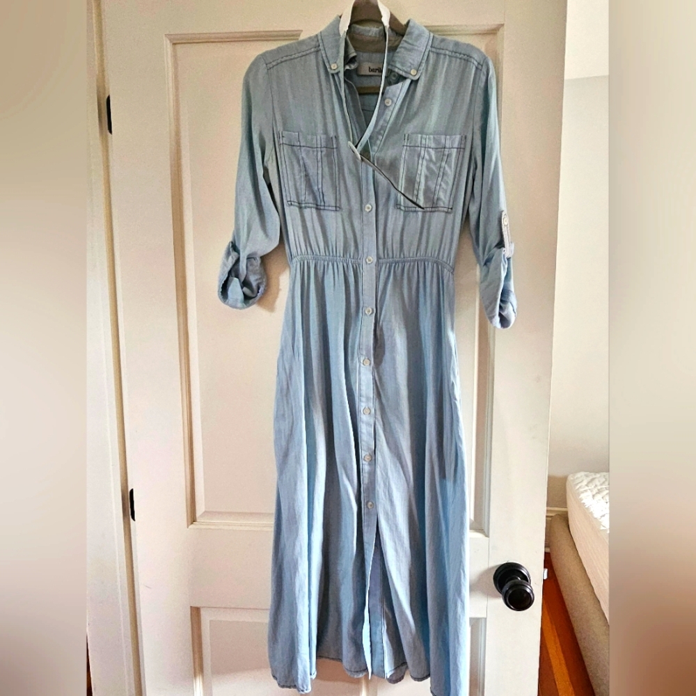 Barila Light Blue Long Sleeve Denim Dress